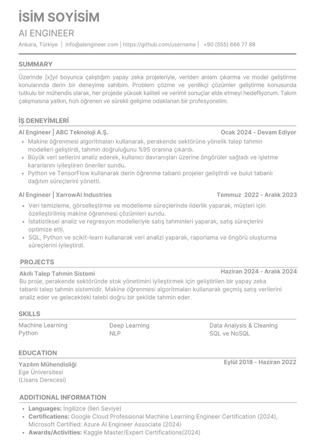 AI Engineer CV